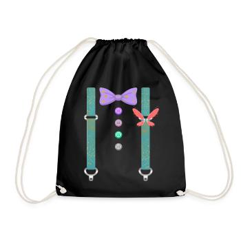 Enchanted Shirt, Suspenders Tee, Gift For - Drawstring Bag - black - Front