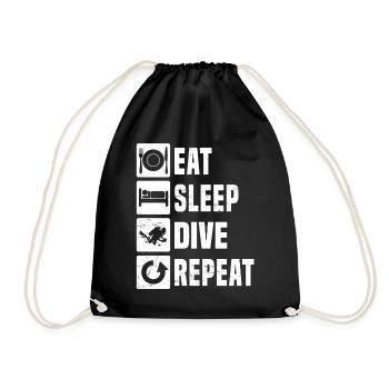 Tauchen Diver Free Dive Diving Herren Scuba Diver - Turnbeutel - Schwarz - Vorne