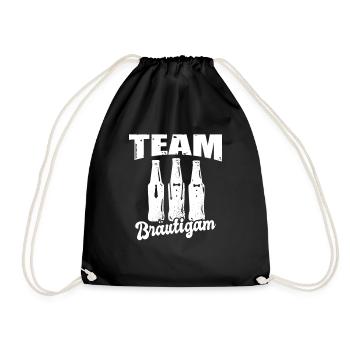 JGA Team Bräutigam Junggesellenabschied Kostüm - Turnbeutel - Schwarz - Vorne