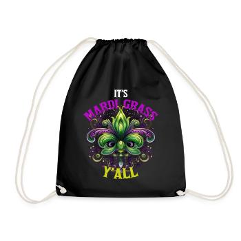 Celestial Fleur De Lis It's Mardi Gras Y'all Funny - Turnbeutel - Schwarz - Vorne