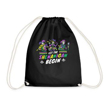 Let The Shenanigans Begin Funny Mardi Gras Carniva - Turnbeutel - Schwarz - Vorne