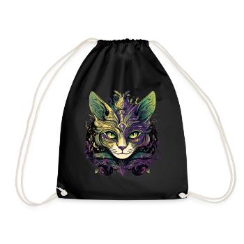 Mardi Gras Cat Feline Masquerade Carnival Parade - Turnbeutel - Schwarz - Vorne