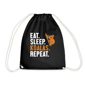 Eat Sleep Koalas Repeat Koalabear Eukalyptus - Turnbeutel - Schwarz - Vorne