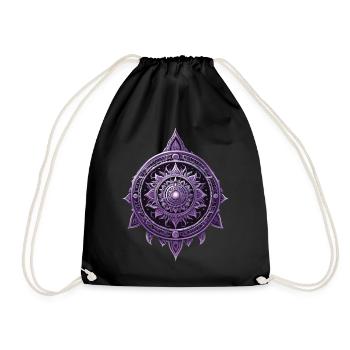 Mandala Design Aesthetic Pattern Spiritual - Drawstring Bag - black - Front