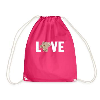 Koala Love Koalabear Phascolarctos Cinereus - Drawstring Bag - fuchsia - Front