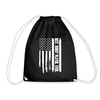 Rugby US Flag Rugby Player - Best Rugby Player Eve - Drawstring Bag - black - Front