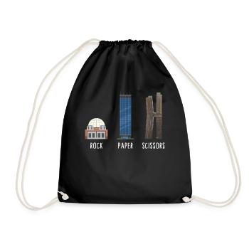 Chemise d’architecture, pierre, papier, ciseaux, bâtiments - Sac de sport léger - noir - Devant