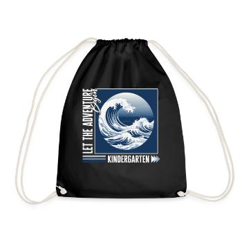 Waves Ocean Serenity Minimalistische Kopie - Turnbeutel - Schwarz - Vorne