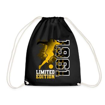 1961 Year of birth Birthday Football - Drawstring Bag - black - Front