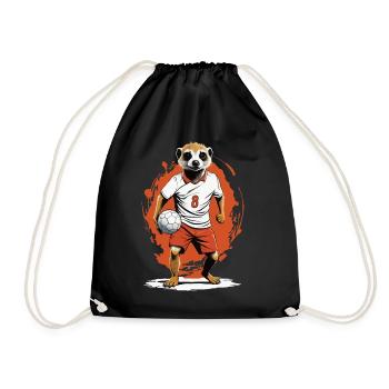 Meerkat Handball Player Streetwear Style - Drawstring Bag - black - Front