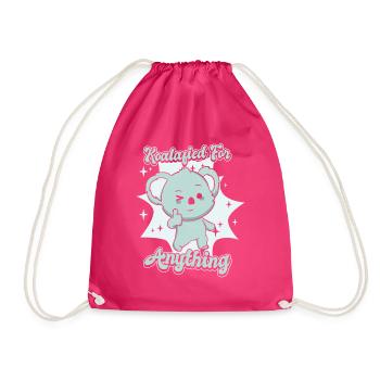 Koalafied For Anything Koalabear Eucalyptus Lover - Drawstring Bag - fuchsia - Front