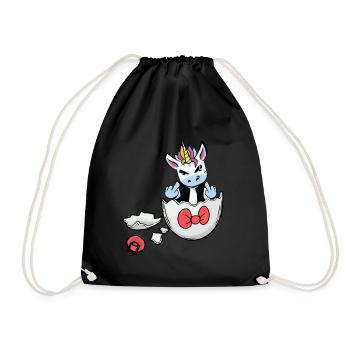 Licorne Naissance Grossesse Enceinte Bébé Oeuf - Sac de sport léger - noir - Devant