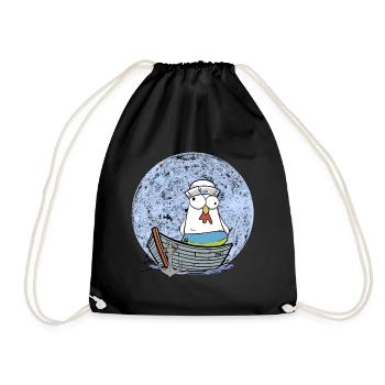 Poulet marin bateau marin maritime Ahoy Moin - Sac de sport léger - noir - Devant