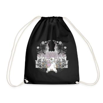 Bunny King souverain rétro Vintage personnage de conte de fées - Sac de sport léger - noir - Devant