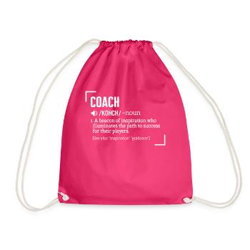 Coach Shirt, Coach Kohch Noun 1 A Beacon Of - Drawstring Bag - fuchsia - Front