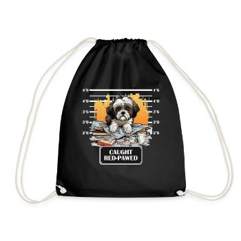 Cute Shih Tzu Mug Shot Dog Funny Pet Parenting - Turnbeutel - Schwarz - Vorne