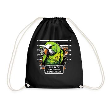 Green Quaker Parakeet Mug Shot Funny Parrot Lover - Turnbeutel - Schwarz - Vorne