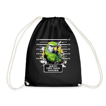 Green Quaker Parrot Funny Mug Shot Parakeet - Turnbeutel - Schwarz - Vorne