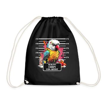 Cockatiel Parrot Mug Shot Funny Talking Bird - Turnbeutel - Schwarz - Vorne