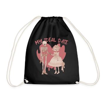 My Ideal Date Skeleton Couple Creepy Cute Valentin - Turnbeutel - Schwarz - Vorne
