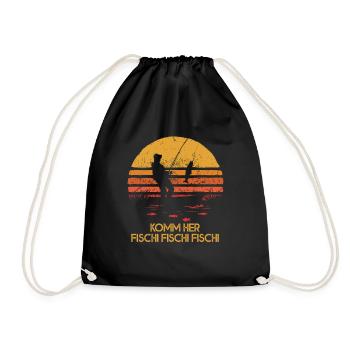 Viens ici, poisson, pêcheur, pêcheur - Sac de sport léger - noir - Devant