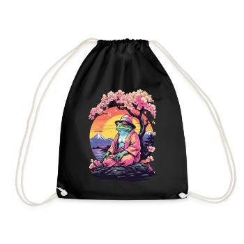 Frosch Streetwear Aesthetic Vintage - Turnbeutel - Schwarz - Vorne