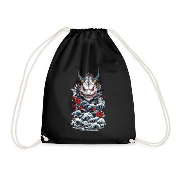 Seeungeheuer Japanischer Dämon Yokai Style - Turnbeutel - Schwarz - Vorne