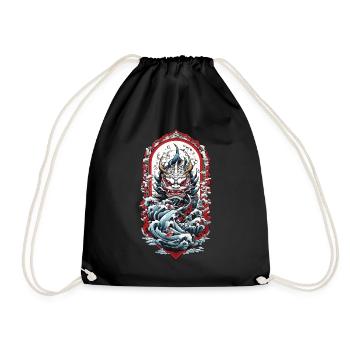 Seeungeheuer Ästhetik Yokai Japanischer Dämon - Turnbeutel - Schwarz - Vorne