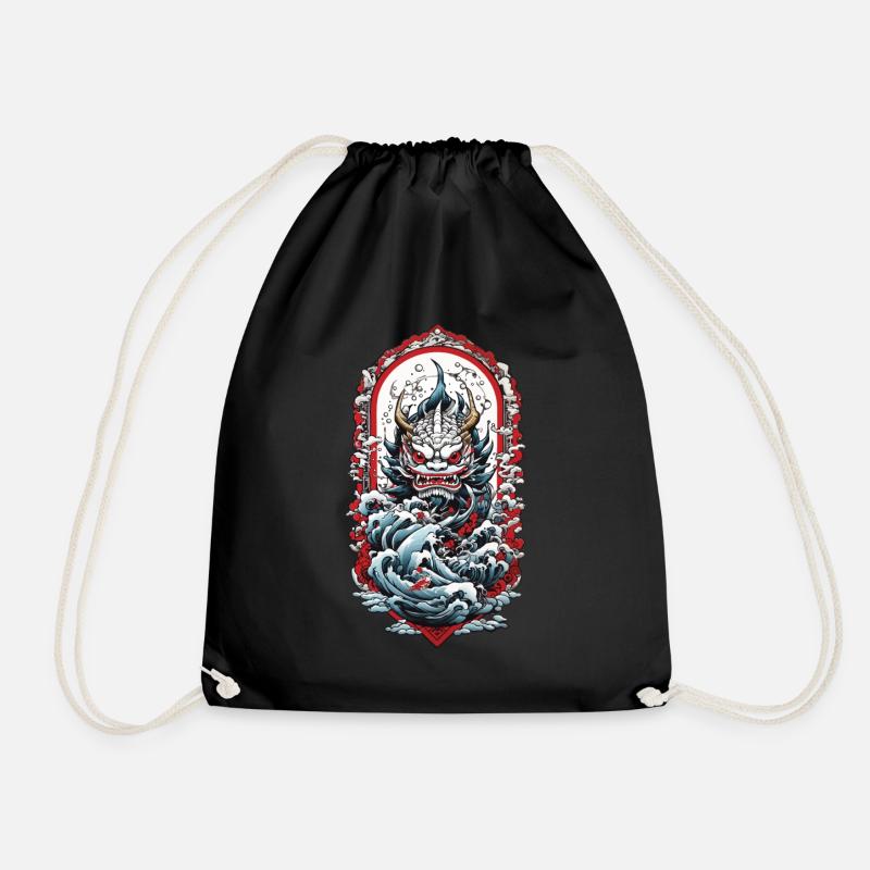 Seeungeheuer Ästhetik Yokai Japanischer Dämon - Turnbeutel - Schwarz
