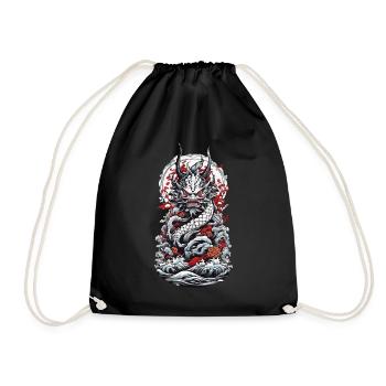 Seeungeheuer Aesthetic Yokai Japanischer Oni - Turnbeutel - Schwarz - Vorne