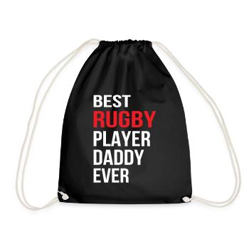 Best Rugby Player Daddy Ever - Rugby Player Daddy - Drawstring Bag - black - Front