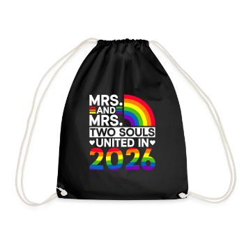 Mrs. und Mrs. 2026 Gay Pride Hochzeit Gay Ehe - Turnbeutel - Schwarz - Vorne
