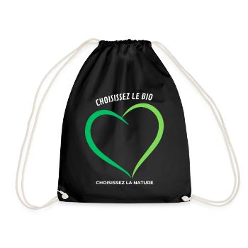 Choose organic Choose nature - Drawstring Bag - black - Front