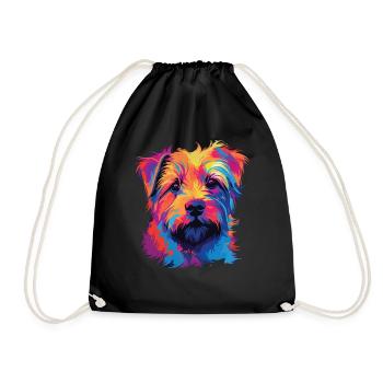Wasserfarben Farbenfroher Norfolk Terrier - Turnbeutel - Schwarz - Vorne