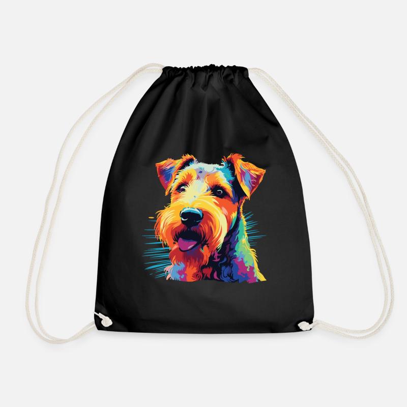 Wasserfarben Farbenfroher Welsh Terrier - Turnbeutel - Schwarz