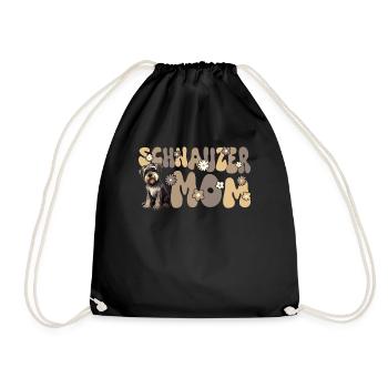 Miniature Schnauzer Groovy Schnauzer Mom - Drawstring Bag - black - Front