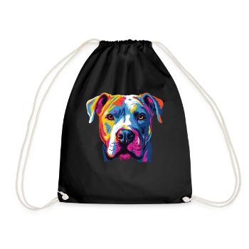 Aquarelle colorée Dogue Argentino - Sac de sport léger - noir - Devant