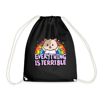 Alles Ist Schrecklich Sarkasmus Regenbogen - Turnbeutel - Schwarz - Vorne
