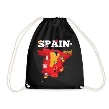 Espagne Carte de voyage España Flag Pride Souvenir - Sac de sport léger - noir - Devant