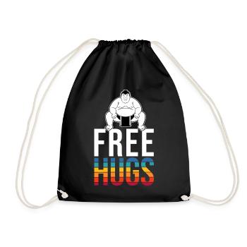 Sumo Lutteur Gratuit Câlins Lutte Japon Rétro - Sac de sport léger - noir - Devant