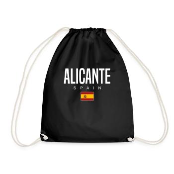 Alicante Spanien - Turnbeutel - Schwarz - Vorne
