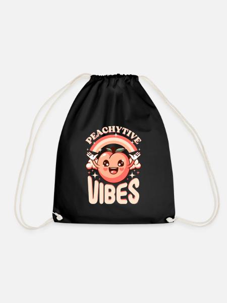 Pfirsich-Pfirsich-Vibes - Turnbeutel - Schwarz