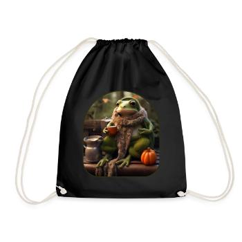 Grenouille confortable tricot écharpe champignon Cottagecore - Sac de sport léger - noir - Devant