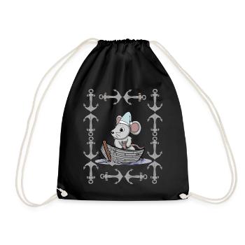 Souris rétro Vintage ancre marin maritime Ahoy - Sac de sport léger - noir - Devant