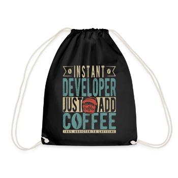 Instant Developer Just Add Coffee - Drawstring Bag - black - Front