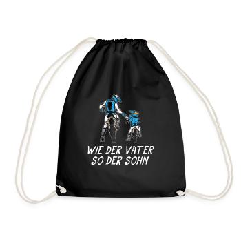 Tel père, tel fils, tel papa, moto de motocross - Sac de sport léger - noir - Devant