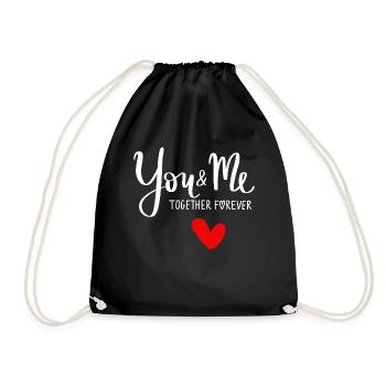 LOVE Heart Valentine's Day Love Heart Romance - Drawstring Bag - black - Front