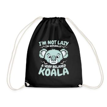 A Very Relaxed Koala Koalabear Phascolarctos - Drawstring Bag - black - Front