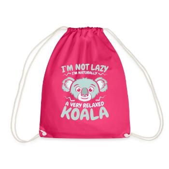 A Very Relaxed Koala Koalabear Phascolarctos - Drawstring Bag - fuchsia - Front