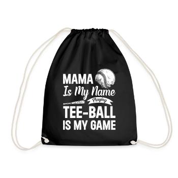 Maman c’est mon nom qui joue Le tee-ball c’est mon jeu - Teeb - Sac de sport léger - noir - Devant